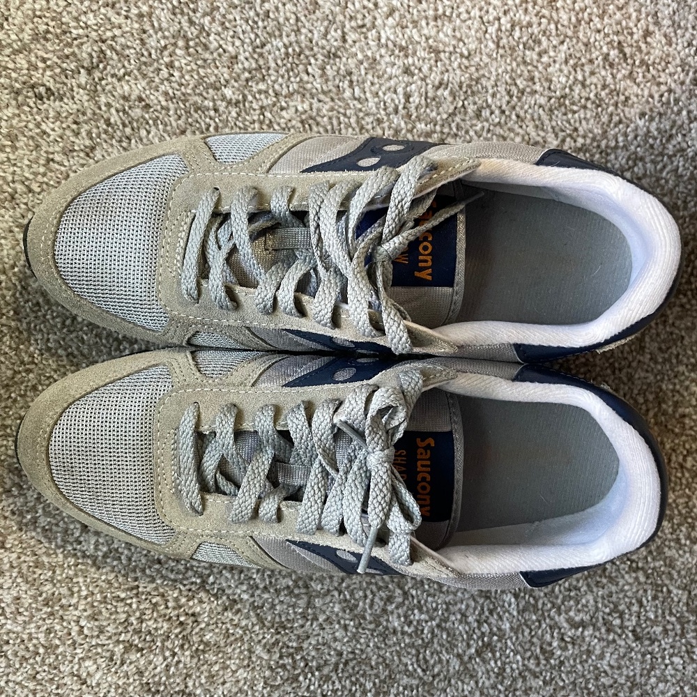 Saucony Shadow Original S2108-563 Men’s Gray and Navy Suede Lifestyle Sneakers